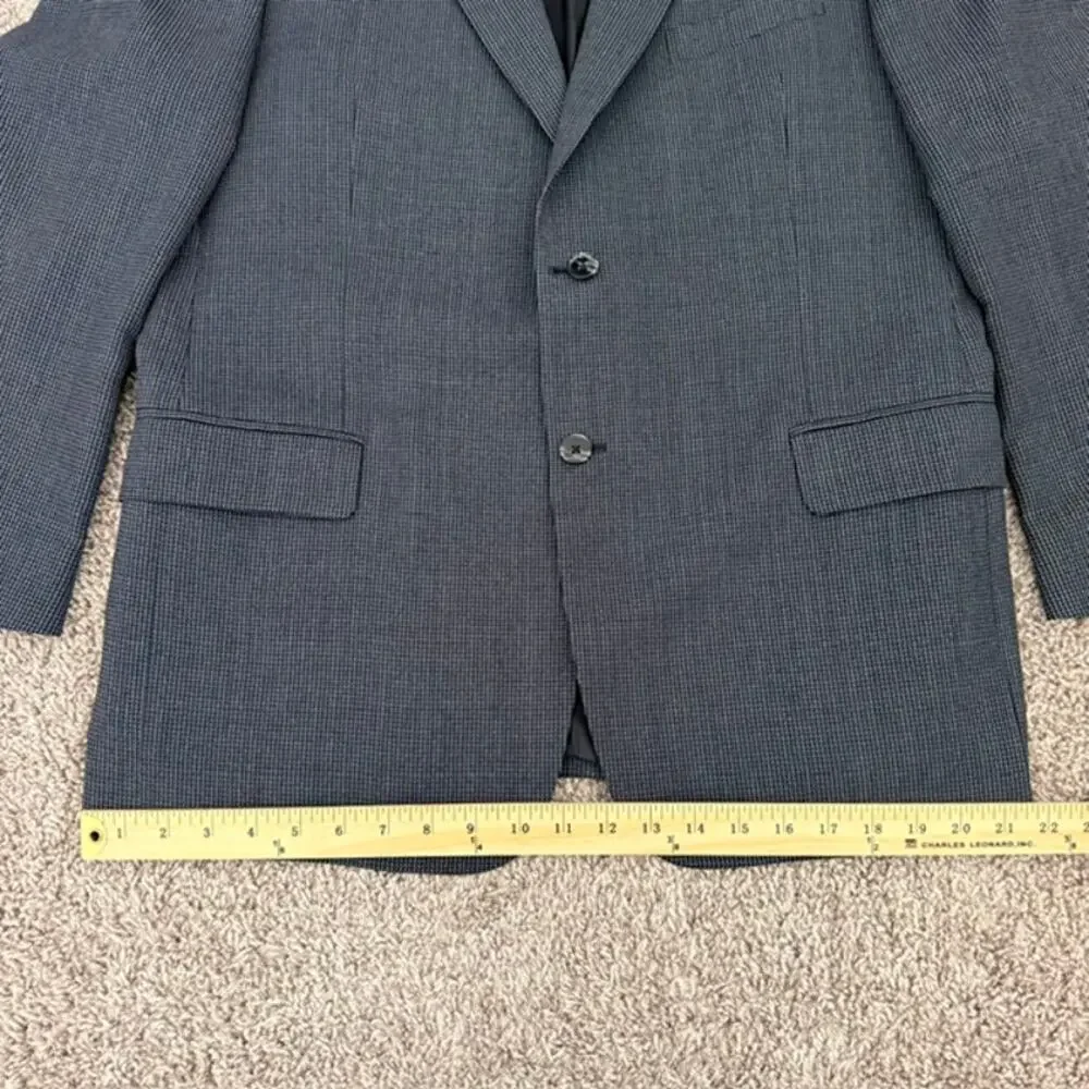 Joseph Abboud Sport Coat Men 44R Blue-Gray Worsted Wool Modern Business Travel